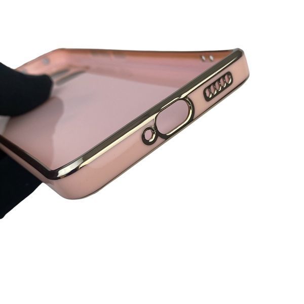 Чохол для Xiaomi Redmi Note 13 Pro Plus з кільцем MagSafe із золотою окантовкою на сяомі редмі нот 13 про плюс пудровий gs1 0022654 фото
