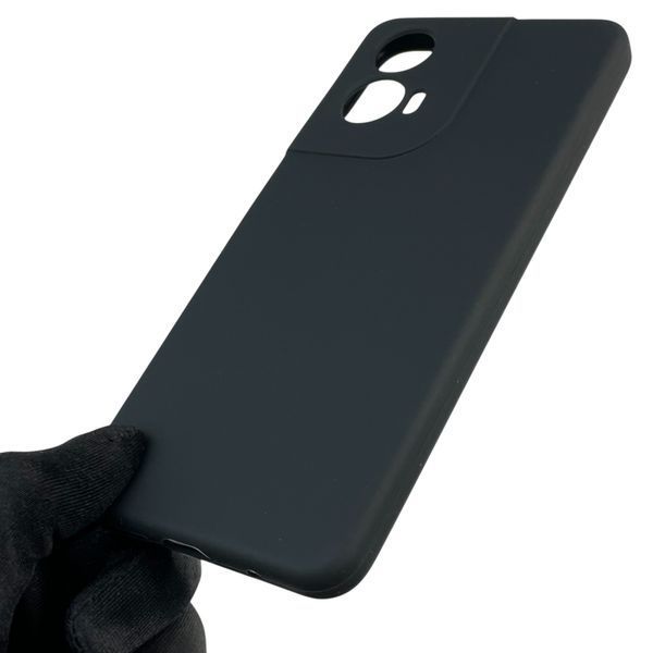Чохол для Motorola E14 силіконовий з мікрофіброю нековзний на моторола е14 чорний 0031690 фото