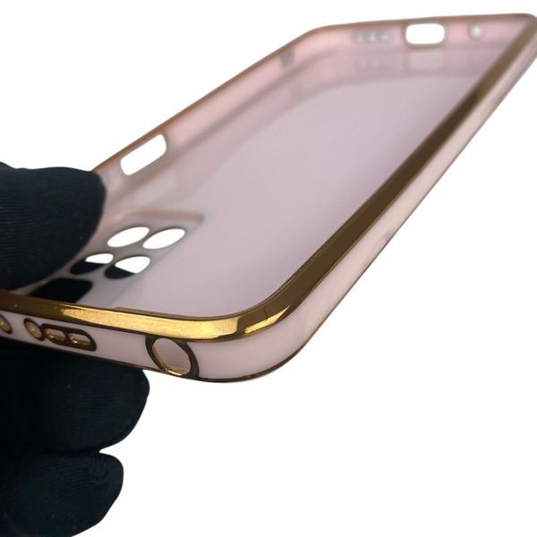 Чехол для Xiaomi Redmi 10 4G с защитой камеры с золотой окантовкой на сяоми редми 10 пудровый gs1 0019899 фото