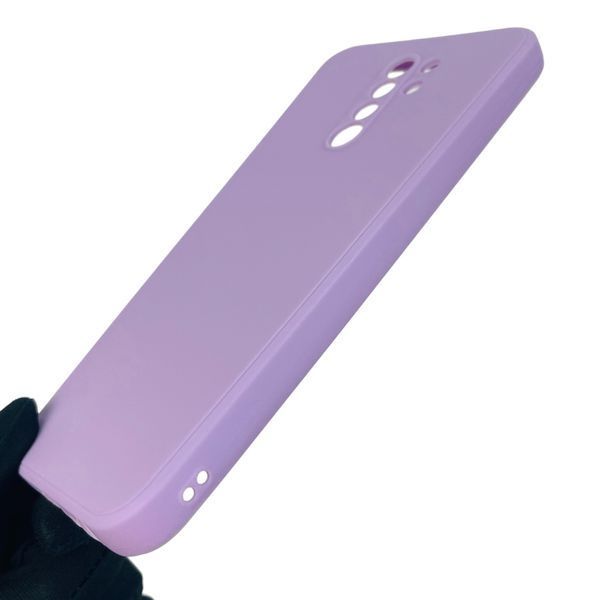 Чехол для Xiaomi Redmi 9 однотонный с квадратными гранями с защитой камеры на сяоми редми 9 сиреневый 0001236 фото