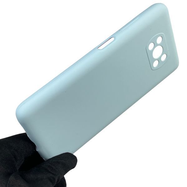 Чохол для Xiaomi Poco X3 Pro силіконовий з мікрофіброю нековзний на сяомі поко х3 про блакитний 0032527 фото