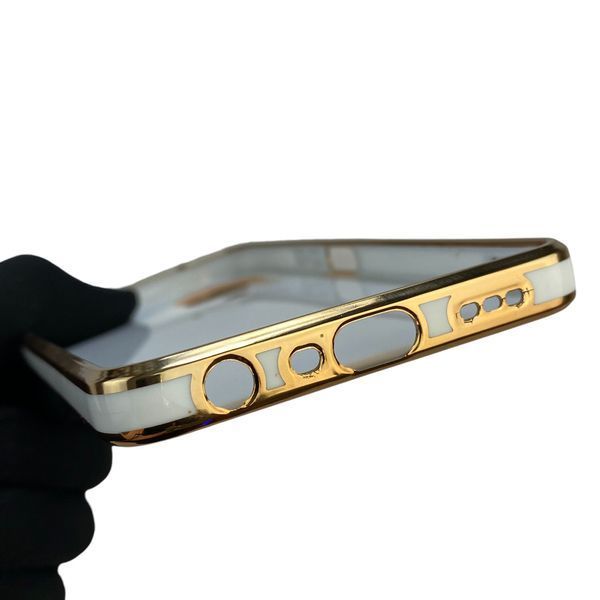 Чехол для OPPO A58 4G с кольцом MagSafe с золотой окантовкой на оппо а58 белый gs1 0022213 фото