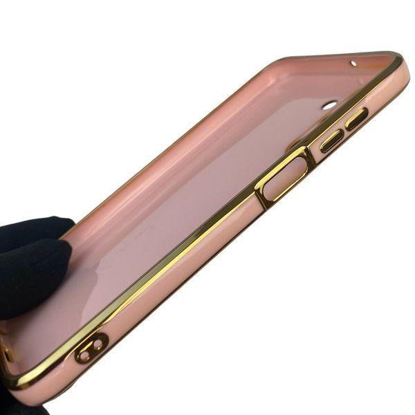 Чехол для Samsung Galaxy A25 5G SM-A256B с кольцом MagSafe с золотой окантовкой на самсунг а25 пудровый gs1 0022362 фото