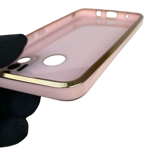 Чохол для Tecno Spark 7 (KF6n) глянцевий із захистом камери із золотою окантовкою на техно спарк 7 пудровий gs1 0019841 фото