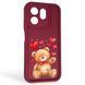 Чохол силіконовий Soft Touch з 3D принтом милий ведмедик для Infinix Smart 9 бордовий (Повний захист камери) 0044729 фото 1