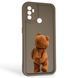 Чехол силиконовый Soft Touch с 3D принтом смешного теда мишки для OPPO A32 коричневый (Полная защита камеры) 0049449 фото 1