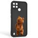 Чехол силиконовый оригинальный Soft Touch с 3D принтом смешного теда мишки для Realme C25Y черный (Полная защита камеры) 0048519 фото 1