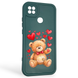 Чехол силиконовый оригинальный Soft Touch с 3D принтом милый мишка для Xiaomi Redmi 9C темно-зеленый (Полная защита камеры) 0043733 фото 1