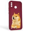 Чехол силиконовый Soft Touch с 3D принтом мема сибу для Tecno Spark 6 Go (KE5) бордовый (Полная защита камеры) 0048314 фото