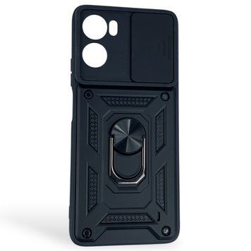 Чехол противоударный для Motorola G06 Power с магнитной пластиной со шторкой на камере черный 0050947 фото
