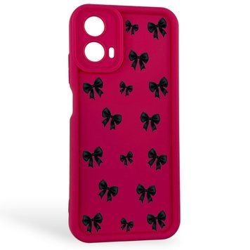 Чохол силіконовий Soft Touch з 3D принтом для Motorola G34 малиновий (Повний захист камери) 0057354 фото