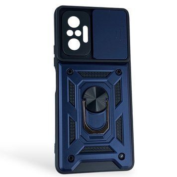 Чохол протиударний для Xiaomi Redmi Note 10 Pro з магнітною пластиною зі шторкою на камері синій 0050889 фото