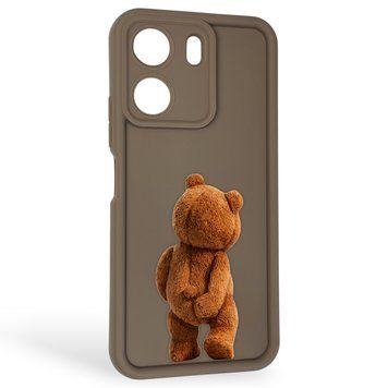 Чохол силіконовий оригінальний Soft Touch з 3D принтом кумедний тед ведмідик для Xiaomi Redmi 13C коричневий (Повний захист камери) 0048872 фото