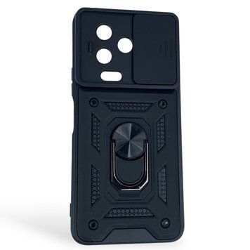 Чехол противоударный для Infinix Note 12 с магнитной пластиной со шторкой на камере черный 0050587 фото