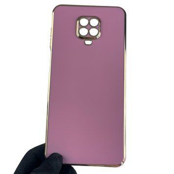 Чохол для Xiaomi Redmi Note 9 Pro глянсовий із золотою окантовкою із захистом камери на сяомі редмі нот 9 про 0008336 фото