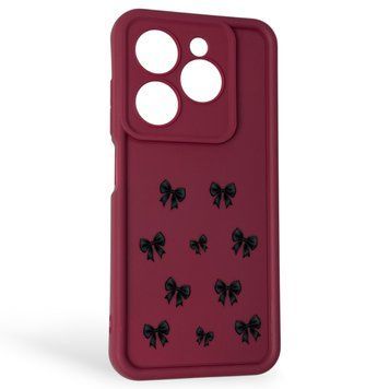 Чохол силіконовий Soft Touch з 3D принтом для TECNO Spark Go 2024 (BG6) бордовий (Повний захист камери) 0044476 фото