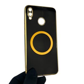 Чехол для Huawei Honor 8X JSN-L21 с кольцом MagSafe с золотой окантовкой на хуавей хонор 8х черный gs1 0022132 фото