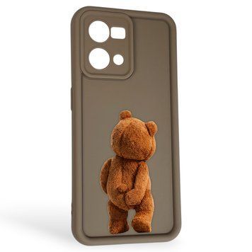Чохол силіконовий Soft Touch з 3D принтом кумедний тед ведмідик для Oppo Reno 7 коричневий (Повний захист камери) 0049400 фото