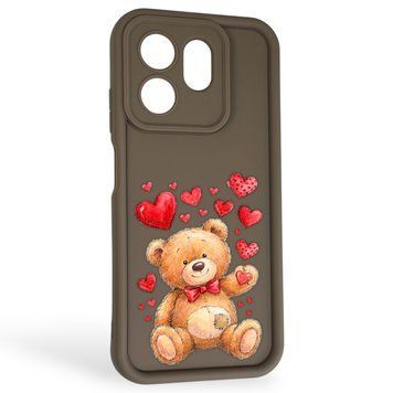 Чохол силіконовий Soft Touch з 3D принтом милий ведмедик для Infinix Smart 9 коричневий (Повний захист камери) 0044730 фото