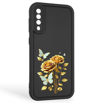 Чехол силиконовый Soft Touch с 3D принтом женским для Samsung Galaxy A50s (SM-A507F) черный (Полная защита камеры) 0042727 фото
