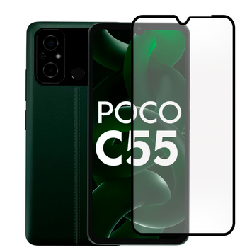 Защитное стекло для телефона Xiaomi Poco C55 противоударное полноэкранное на сяоми поко с55 черное 0038874 фото