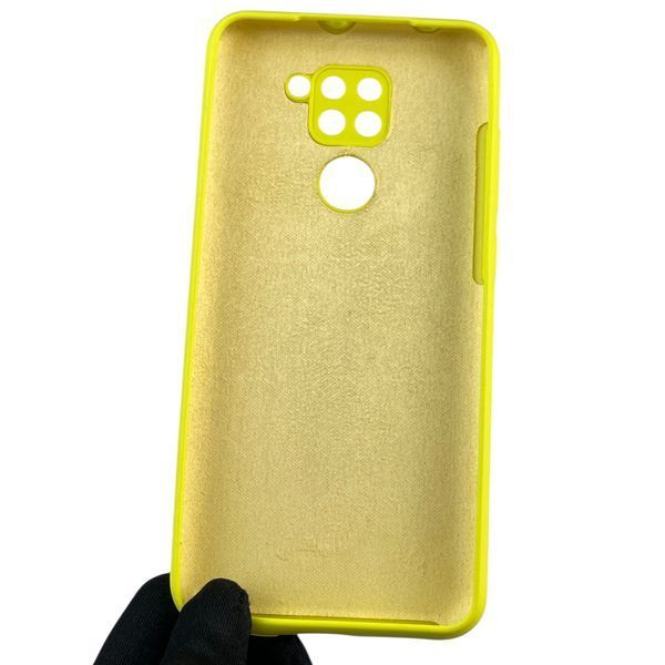 Чехол для Xiaomi Redmi Note 9 силиконовый с микрофиброй нескользящий на сяоми редми нот 9 желтый 0032796 фото
