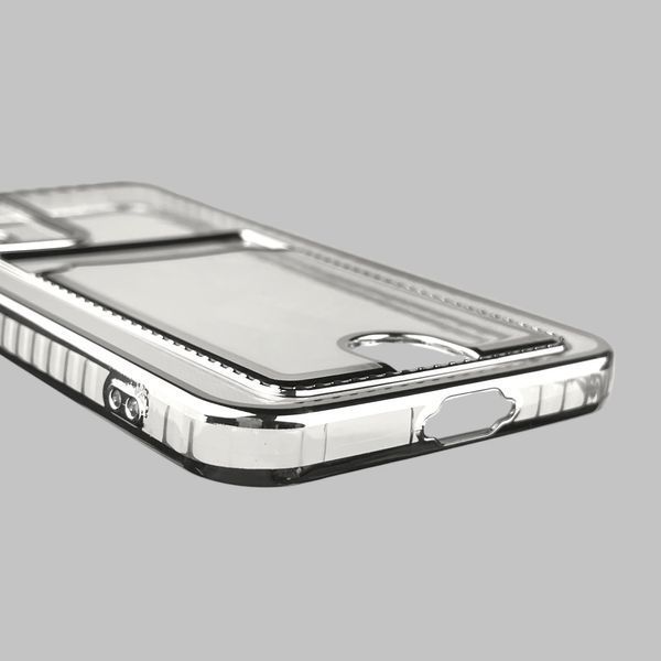 Чехол для Samsung Galaxy S23 Plus (SM-S916B) с серебряной окантовкой с карманом на самсунг с23 плюс серебряный 0013107 фото