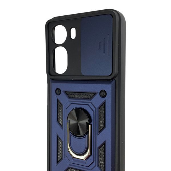 Чохол із шторкою камери для Xiaomi Poco C81 Pro синій (армований, кільце-тримач) 0062413 фото