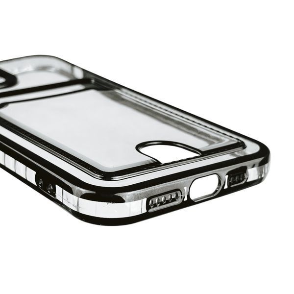 Чохол для Apple iPhone 12 із чорною окантовкою з кишенькою для карток на айфон 12 чорний 0012994 фото