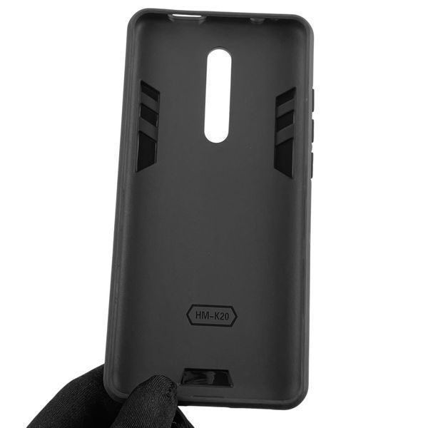 Чехол для телефона Xiaomi K20 Pro бронированный с магнитным кольцом-держателем на сяоми к20 про чёрный 0025787 фото