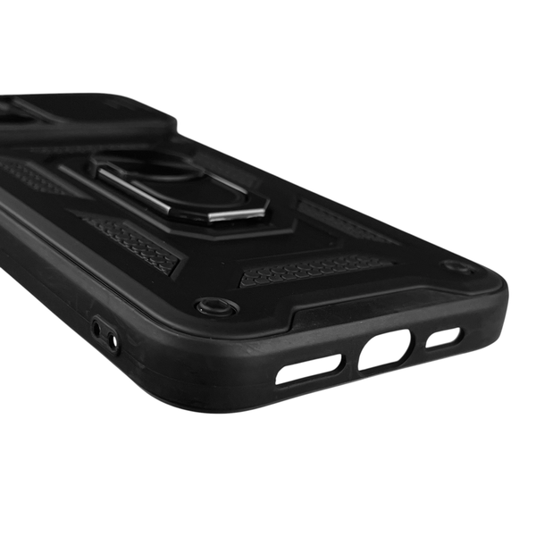 Чехол для Apple iPhone 15 Pro Max бронированный с кольцом со шторкой на айфон 15 про макс чёрный rg1 0015592 фото