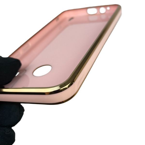 Чохол для Tecno Spark 6 Go (KE5) з кільцем-підставкою із золотою окантовкою на техно спарк 6 го пудровий gs1 0020715 фото