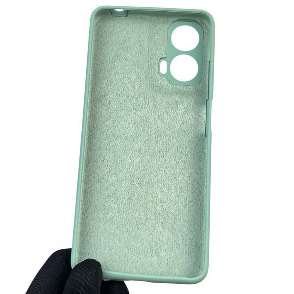 Чехол для Motorola E14 силиконовый с микрофиброй нескользящий на моторола е14 бирюзовый 0031692 фото