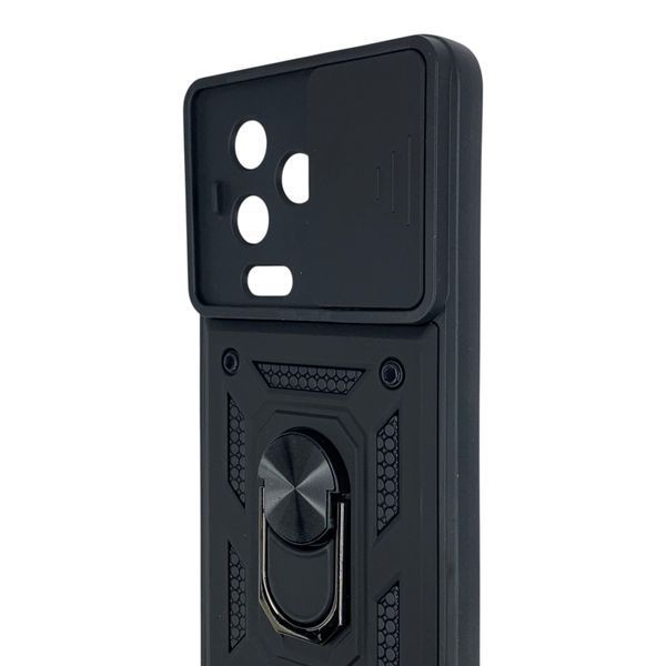 Чехол противоударный для Infinix Note 12 с магнитной пластиной со шторкой на камере черный 0050587 фото