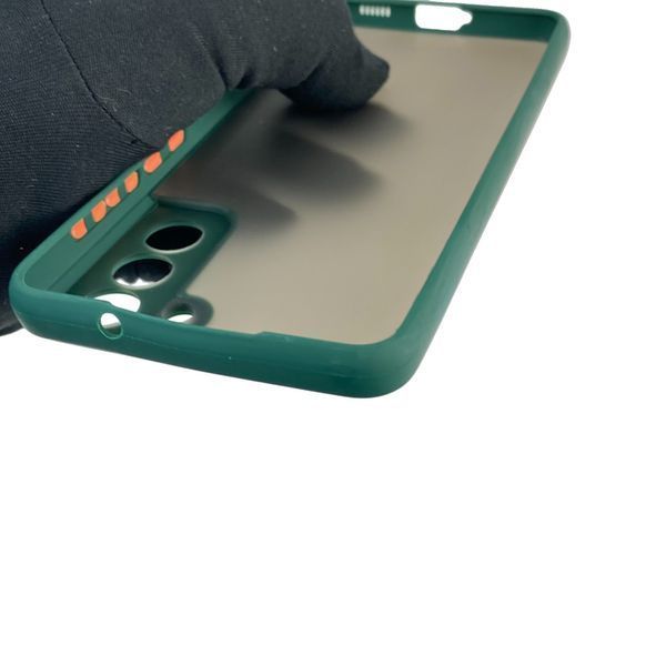 Чохол для телефона Samsung Galaxy S21 FE (SM-G990B) з високими бортами із захистом камери на самсунг с21 фе темно-зелений 0026114 фото
