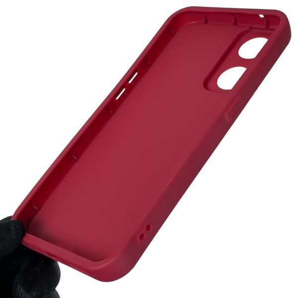 Чехол силиконовый Soft Touch с 3D принтом милый мишка для OPPO Reno 8T 4G бордовый (Полная защита камеры) 0045005 фото