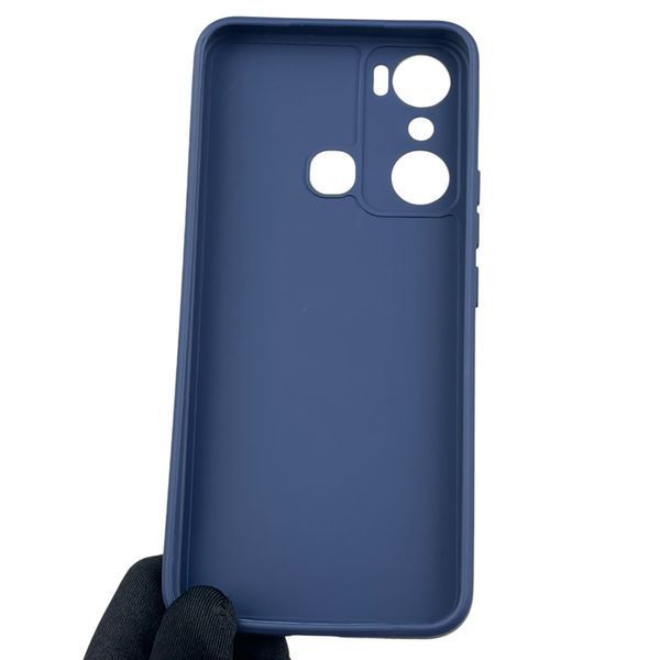 Чехол для Infinix Hot 20i с квадратными гранями с защитой камеры на инфиникс хот 20ай тёмно-синий 0012349 фото