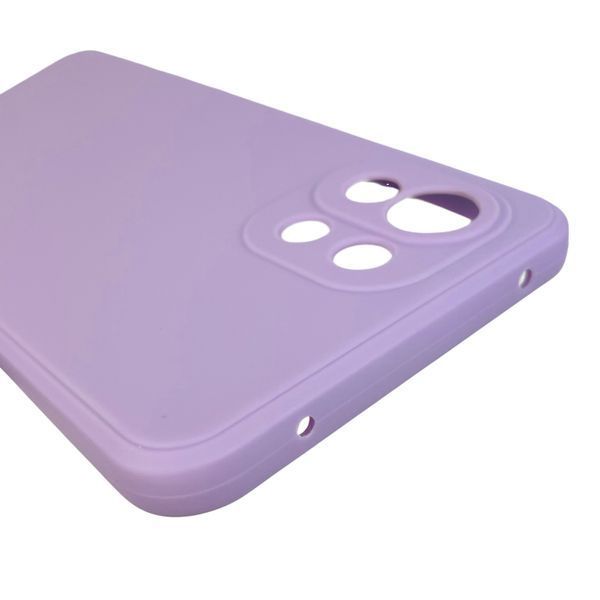 Чохол для Xiaomi Mi 11 Lite однотонний з квадратними гранями із захистом камери на сяомі мі 11 лайт бузковий 0001237 фото