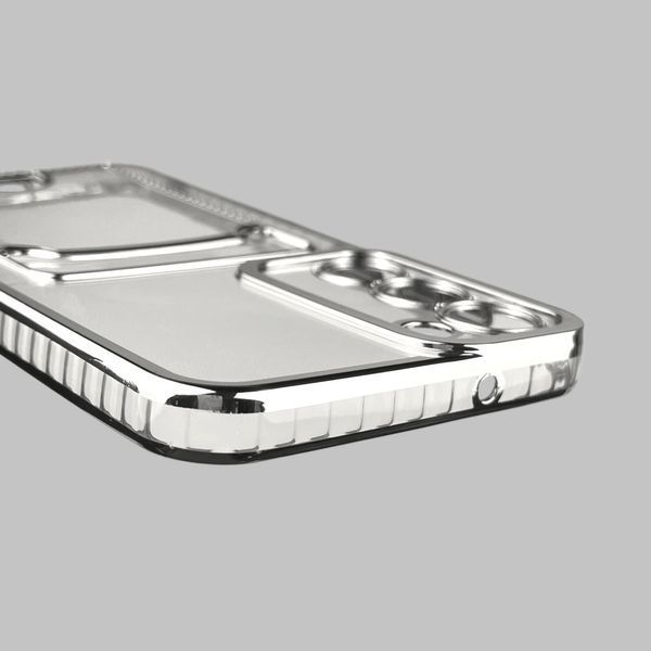 Чехол для Samsung Galaxy S23 Plus (SM-S916B) с серебряной окантовкой с карманом на самсунг с23 плюс серебряный 0013107 фото