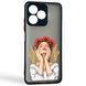 Чохол для телефона Realme Note 50 с 3D принтом дівчина маки колоски із захистом камери чорний 0059250 фото 1