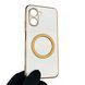 Чехол для Realme C33 с кольцом MagSafe с золотой окантовкой на реалми с33 белый gs1 0022268 фото 1