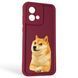 Чохол силіконовий Soft Touch з 3D принтом мему сібу для Motorola Moto G84 (PAYM0011RS) бордовий (Повний захист камери) 0048039 фото 1