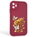 Чохол силіконовий Soft Touch з 3D принтом жіночим для Apple iPhone 11 бордовий (Повний захист камери) 0042449 фото 1