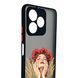Чохол для телефона Realme Note 50 с 3D принтом дівчина маки колоски із захистом камери чорний 0059250 фото 3