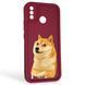 Чехол силиконовый Soft Touch с 3D принтом мема сибу для Tecno Spark 6 Go (KE5) бордовый (Полная защита камеры) 0048314 фото 1