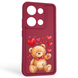Чохол силіконовий оригінальний Soft Touch з 3D принтом милий ведмедик для Xiaomi Redmi Note 14S бордовий (Повний захист камери) 0043877 фото 1