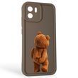 Чехол силиконовый Soft Touch с 3D принтом смешного теда мишки для Xiaomi Redmi A2 коричневый (Полная защита камеры) 0049346 фото