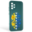 Чехол силиконовый Soft Touch с 3D принтом для Samsung Galaxy A32 4G (SM-A325F) темно-зеленый (Полная защита камеры)