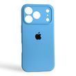 Чехол Silicone Case для Apple iPhone 17 Pro синий Cornflower (soft touch, кольца камеры, микрофибра)