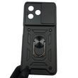 Чехол для Realme C51 бронированный с кольцом со шторкой на камеру на реалми с51 чёрный